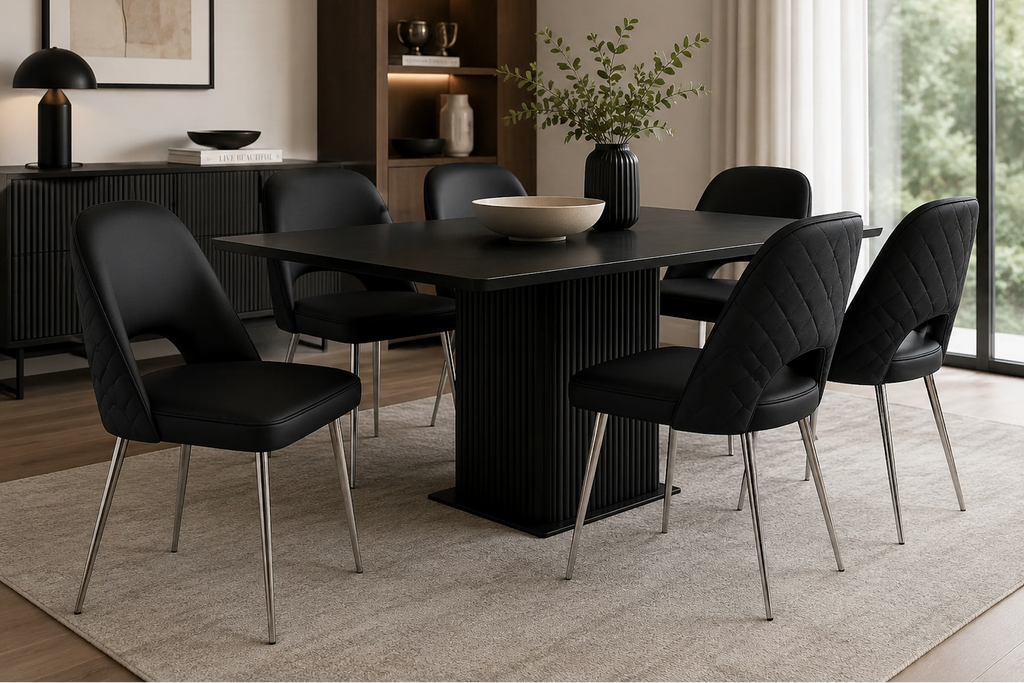 Sedia da pranzo moderna disponibile in grigio, nero e bianco