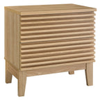 Comodino a 2 cassetti con laminato venato color carbone, stile metà secolo