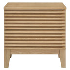 Comodino a 2 cassetti con laminato venato color carbone, stile metà secolo
