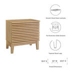 Comodino a 2 cassetti con laminato venato color carbone, stile metà secolo