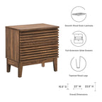 Comodino a 2 cassetti con laminato venato color carbone, stile metà secolo