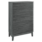 Cassettiera a 5 cassetti Mid-Century laminata con venature del legno color antracite