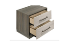 Comodino a 2 cassetti Rovere Grigio bicolore Melaminico Base Flottante