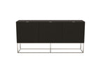 Credenza laccata color tortora lucido con base nera