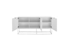 Credenza laccata color tortora lucido con base nera