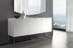 Credenza laccata color tortora lucido con base nera