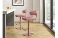 Sgabello da bar regolabile in similpelle rosa antico con base in oro rosa