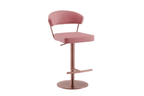 Sgabello da bar regolabile in similpelle rosa antico con base in oro rosa